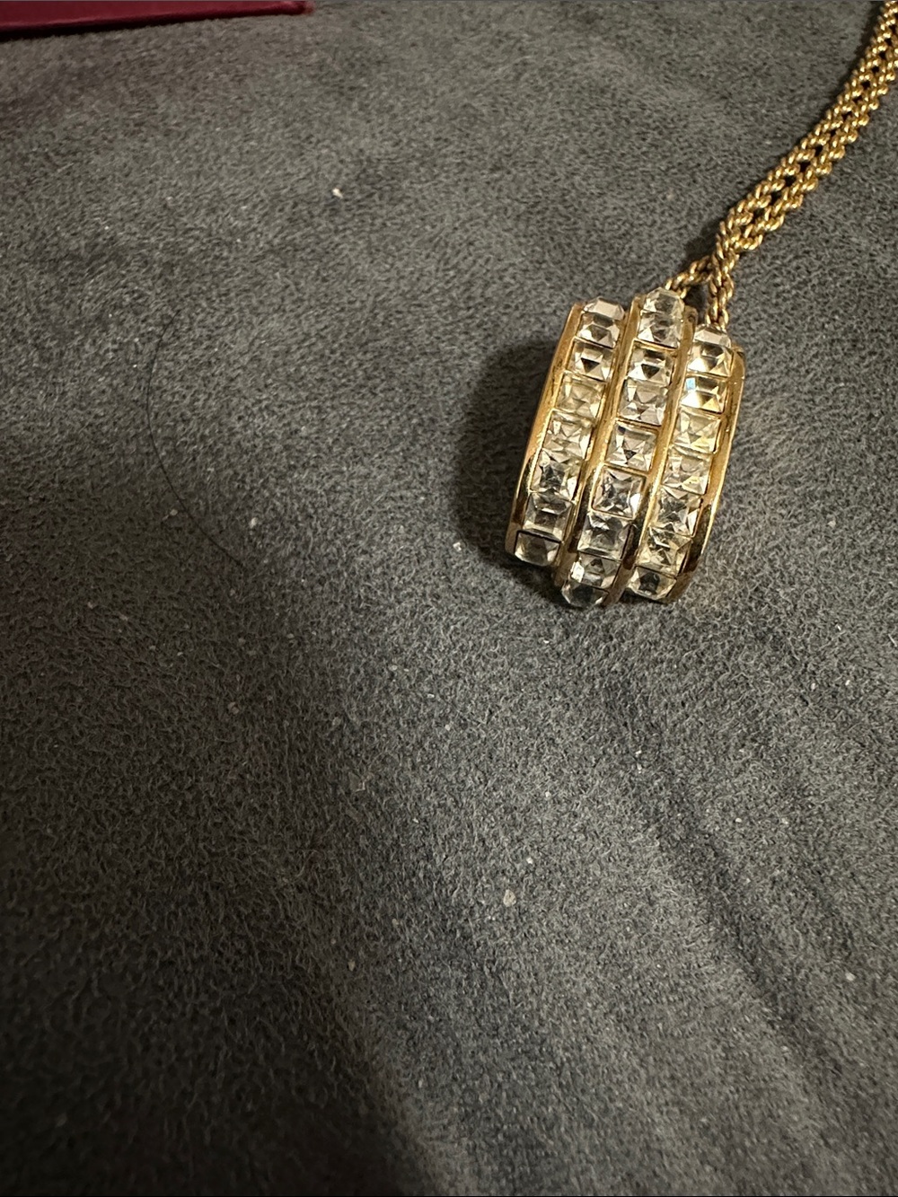 Dior Gold-Tone Crystal Pendant Necklace PREOWNED - Picture 2 of 6